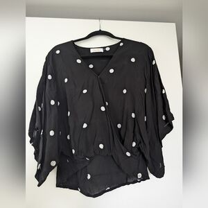 Ava Sky Faux Wrap Top